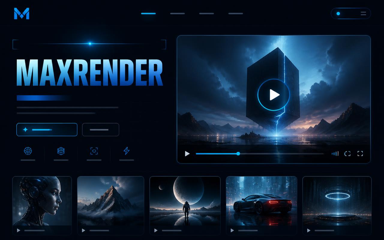 Skærmbillede af hjemmesiden for MaxRender